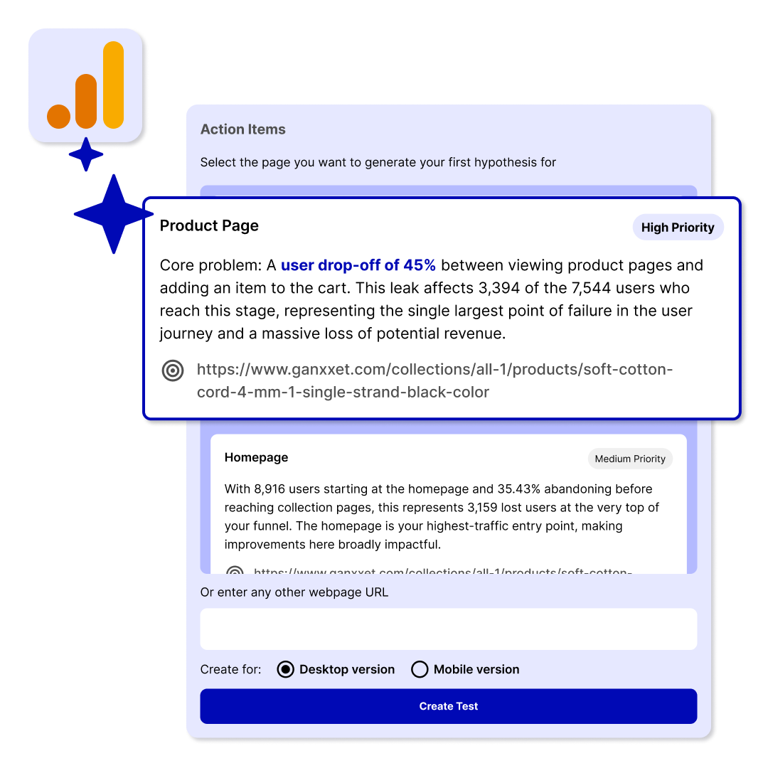 GA4 Integration UI snippet